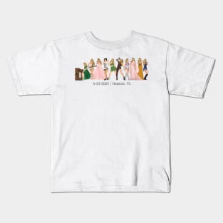 4/23 Houston Iconic Outfits Eras Lineup Kids T-Shirt